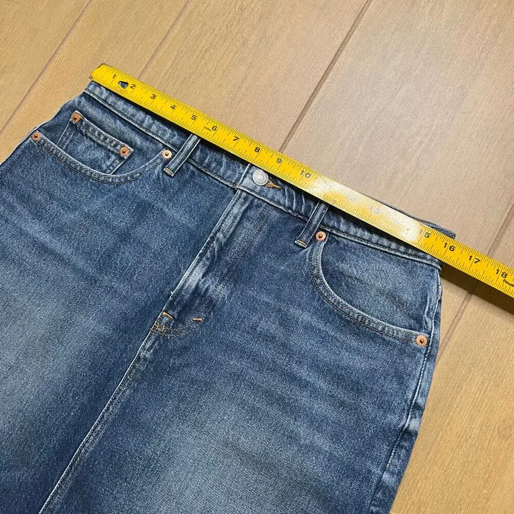 Lucky Brand Women's High Rise Cut Off Jean Skirt Blue Sz 10/30 casual - Picture 6 of 12